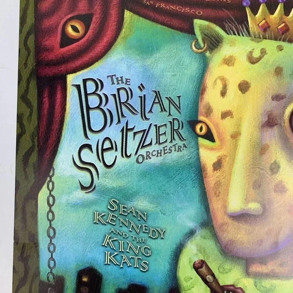 Brian Setzer Orchestra King Kats Fillmore San Francisco 2000 Concert Flyer 13x19 - Picture 3 of 13